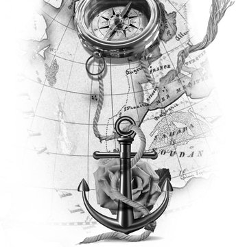 тату-эскиз карта