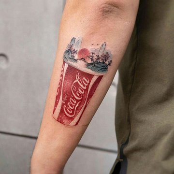 Тату-эскиз кока-кола