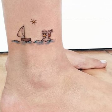 Тату-эскиз лодка