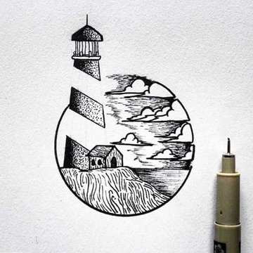Тату-ескіз маяк