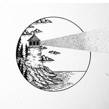 Тату-ескіз маяк