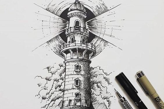 Тату-ескіз маяк