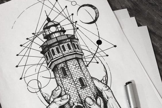 Тату-ескіз маяк