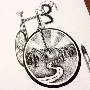 тату-эскизы велосипед