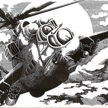 тату-эскиз вертолета