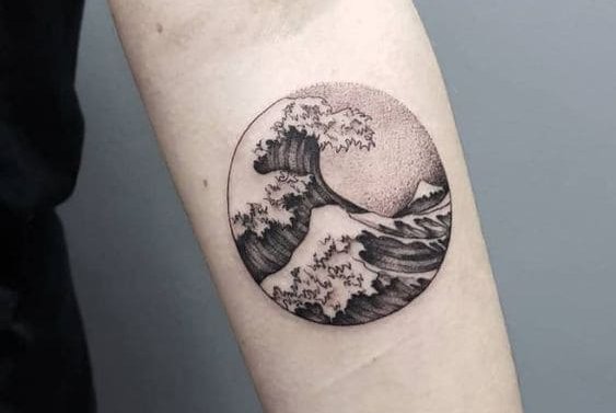 эскиз для татуировки с волной