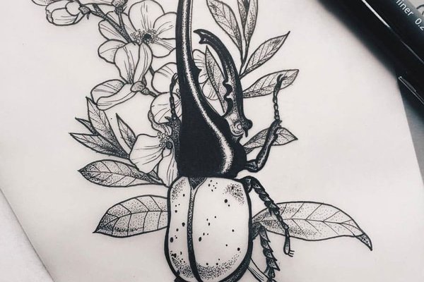 Тату-эскиз жук