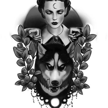 Тату ескізи "Собака"