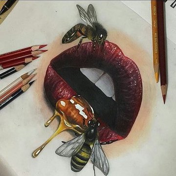 Тату эскиз губы