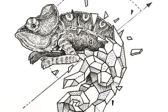 Тату-эскизы "хамелеон"