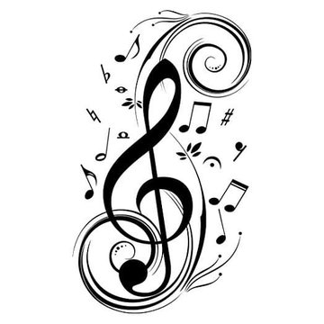 Тату эскизы нот