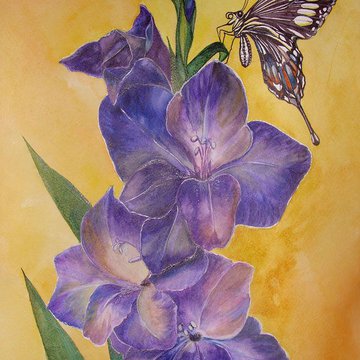 Тату эскиз гладиолус