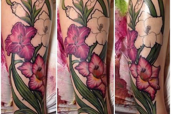 Тату эскиз гладиолус