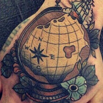Тату эскизы глобус
