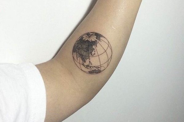 Тату эскизы глобус