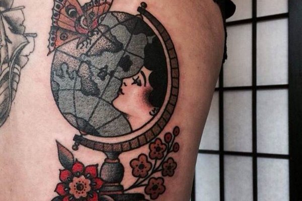 Тату эскизы глобус