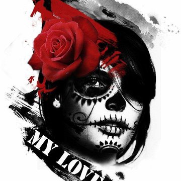 красная роза эскиз