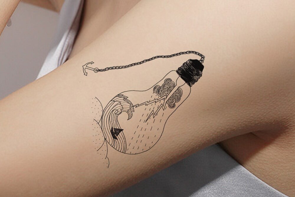 Тату-эскиз лодка