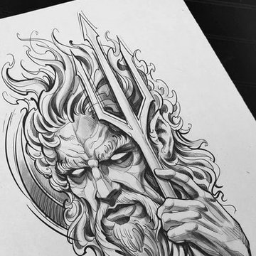 Тату эскизы трезубца