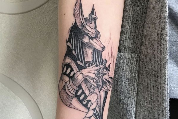 Тату эскизы анубиса