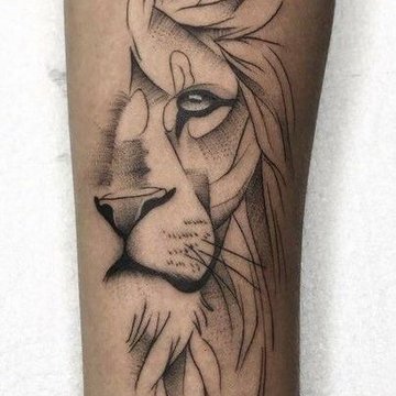тату знак Зодиака Лев