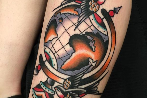 Тату ескізи глобус