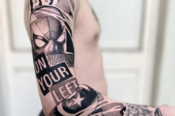 Тату в стиле Марвел
