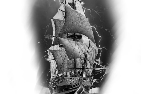 Тату эскизы парусника