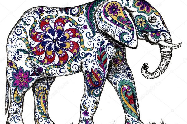 Тату эскизы индийского слона
