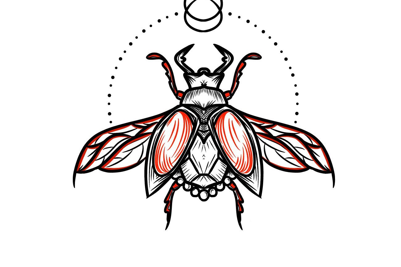 Тату ескіз жук