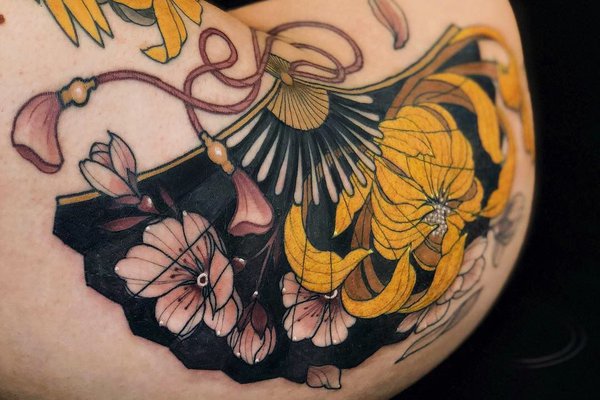 веер татуировка