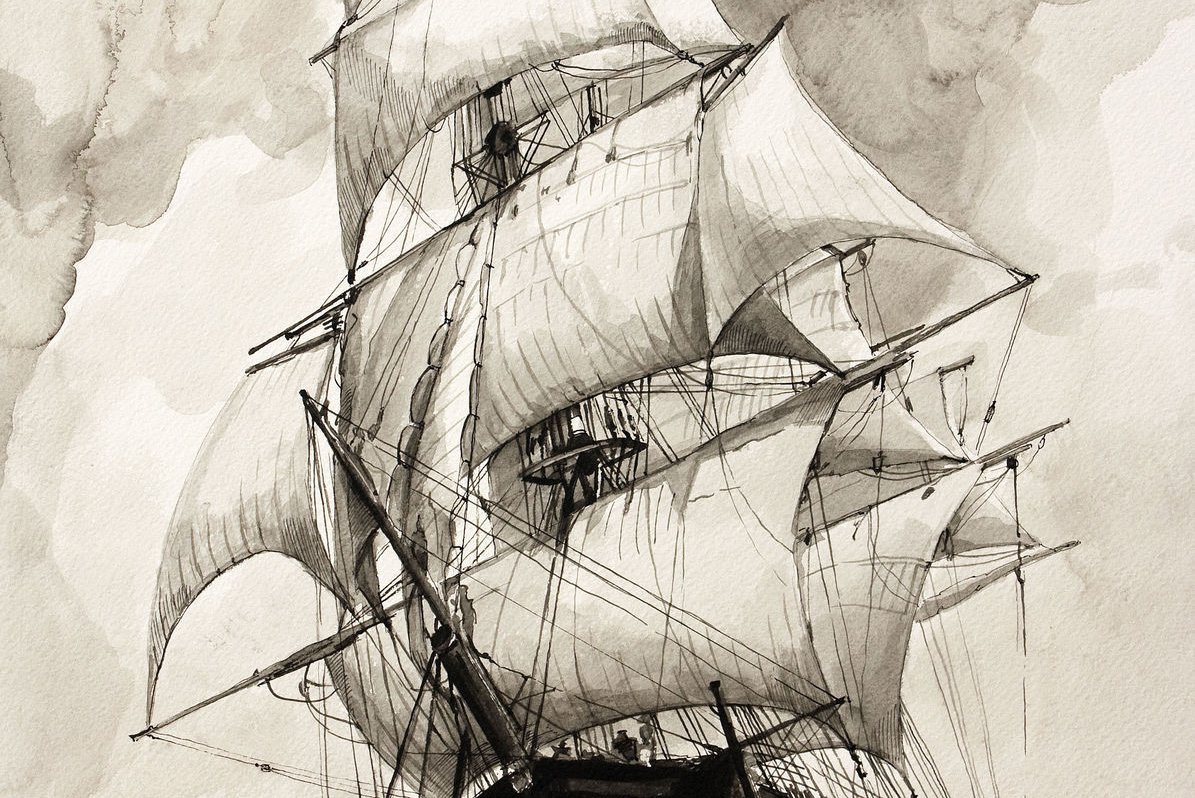 Тату эскизы парусника