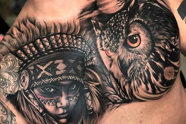 Тату эскизы индейца