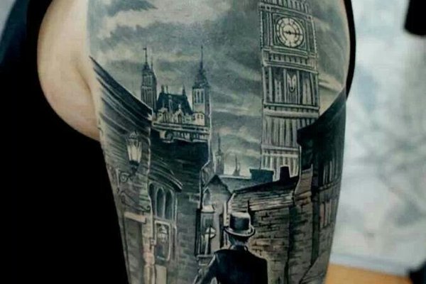 Тату-ескіз вежа