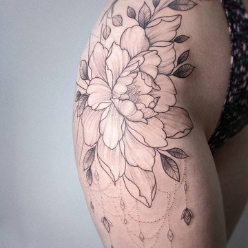 Тату ескізи "Півонія"