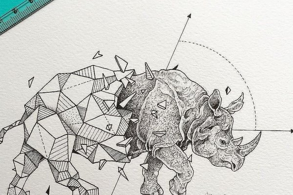 Тату-ескіз носоріг