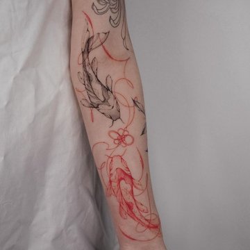 Тату ескізи коропа коі