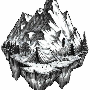 Тату ескіз гори