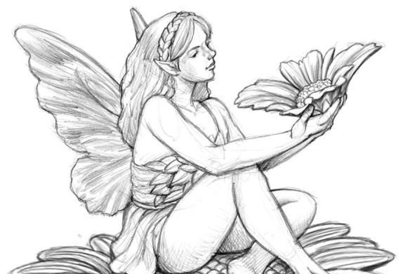 Тату - эскизы фея