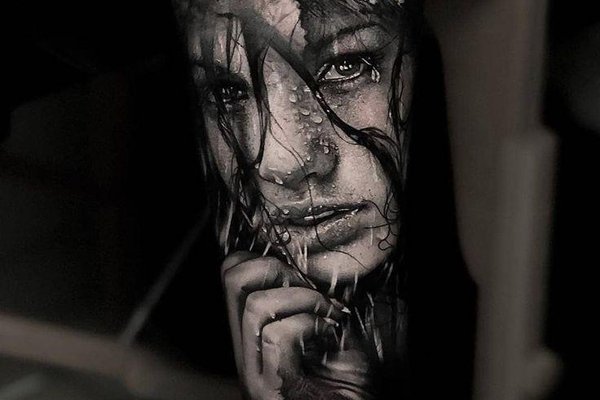 девушка тату-эскиз