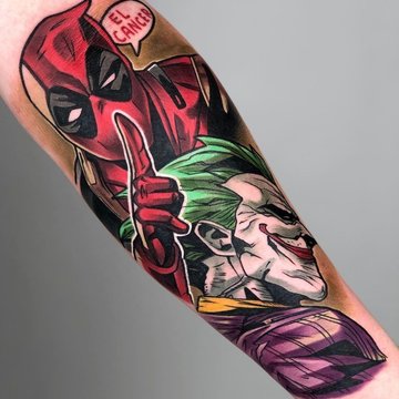 Тату в стиле Марвел