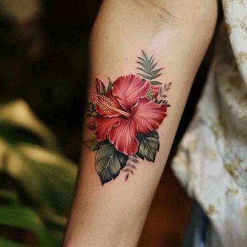 тату з гібіскусом