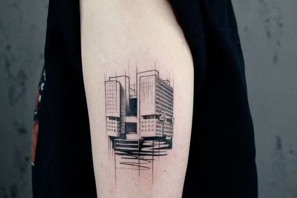 Тату силуэты городов