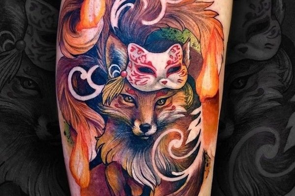 Тату кицунэ – знак мудрости и силы