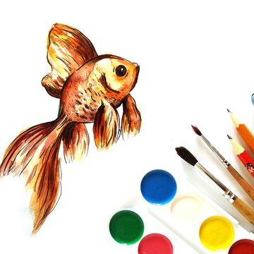 Тату эскизы золотая рыбка