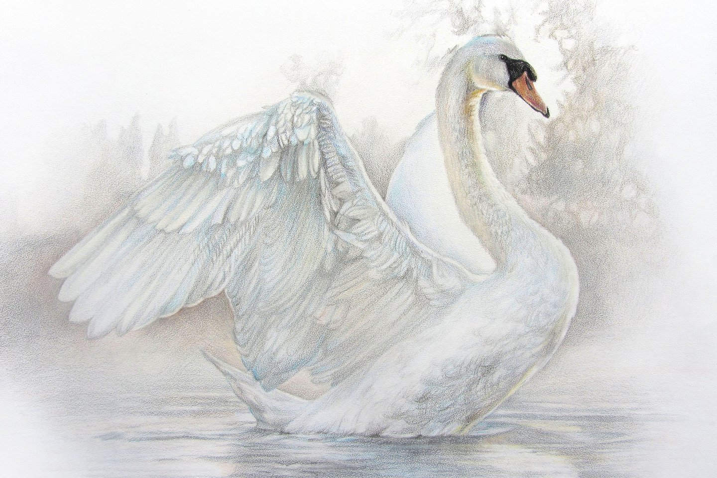 Тату-ескіз лебідь