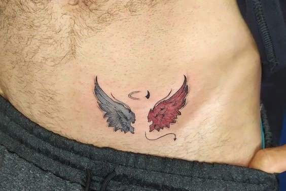 Мужские тату на животе