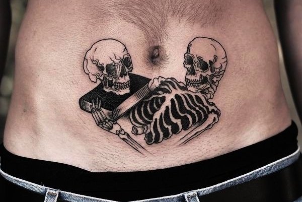 Мужские тату на животе