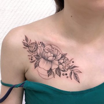 Тату ескізи "Півонія"