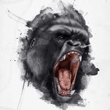 тату с гориллой